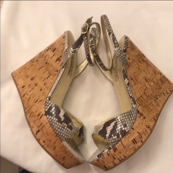 EMY MACK PYTHON PRINT WEDGE HEELS. NEW - Picture 1 of 6